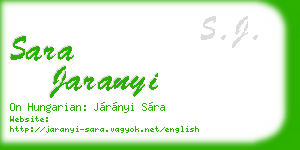 sara jaranyi business card